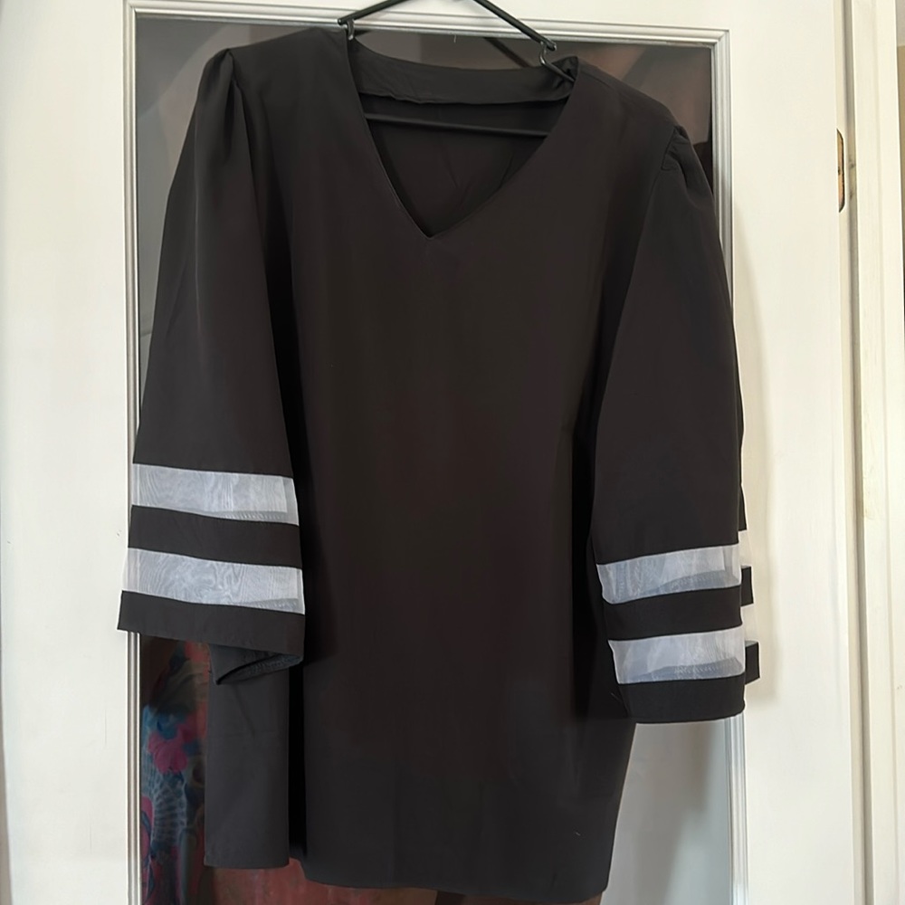 Black v neck blouse top